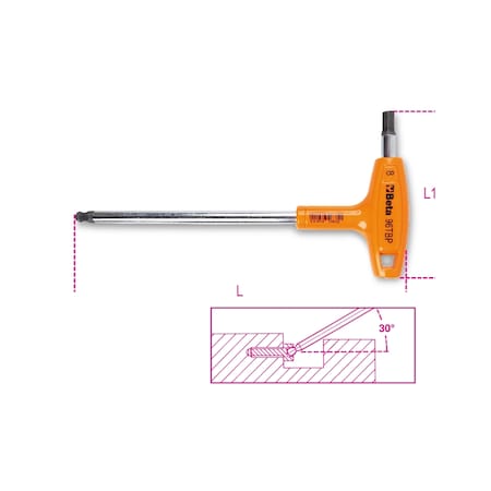 Ball Head Offset Hex Key Wrench,2.5mm